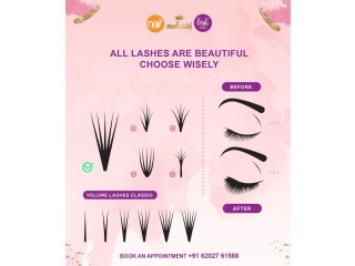 Get Gorgeous Eyelash Extensions in Patna at Nail Lounge Makeover & Academy