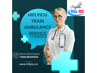 Fastest moving Train Ambulance facilities in Gorakhpur by Hiflyicu Train Ambulance Service